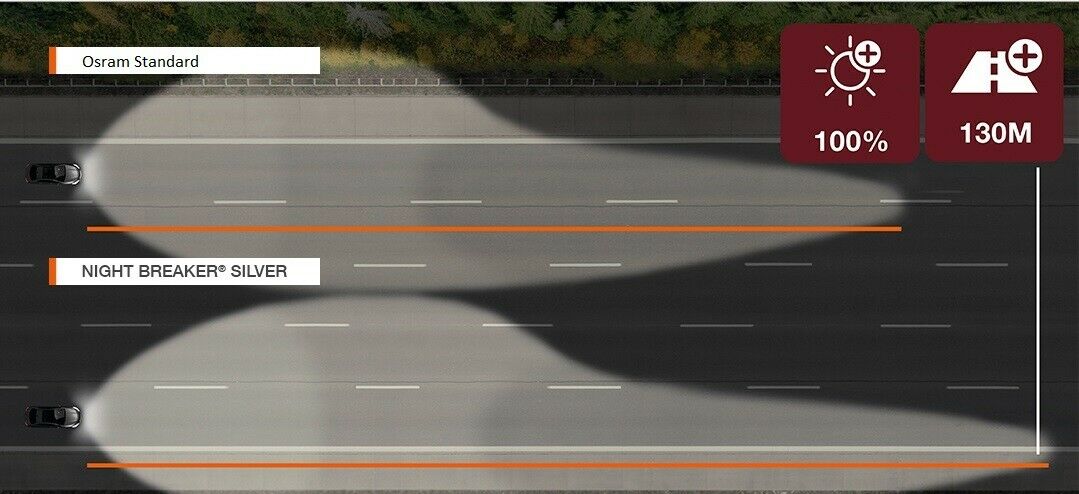 2x h4 faros peras OSRAM NIGHT BREAKER Silver lámparas lámpara pera auto ah